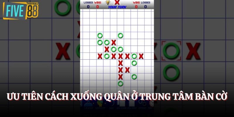 Ưu tiên cách xuống quân ở trung tâm bàn cờ